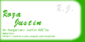 roza justin business card